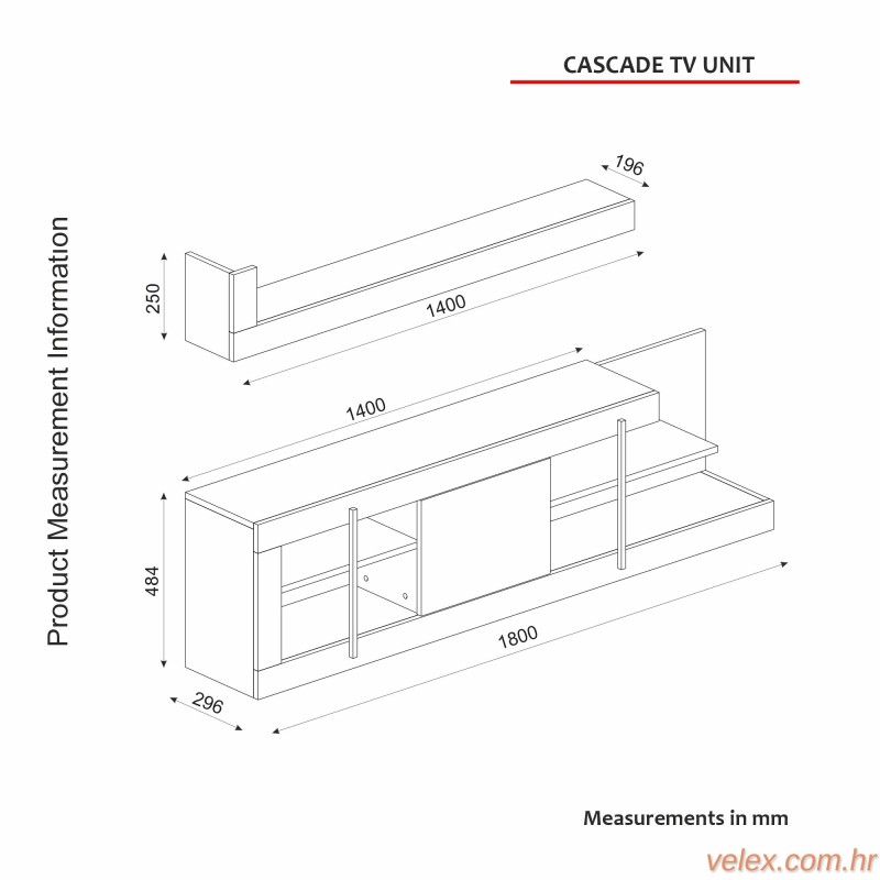 TV jedinica, Bijela boja, Cascade - White