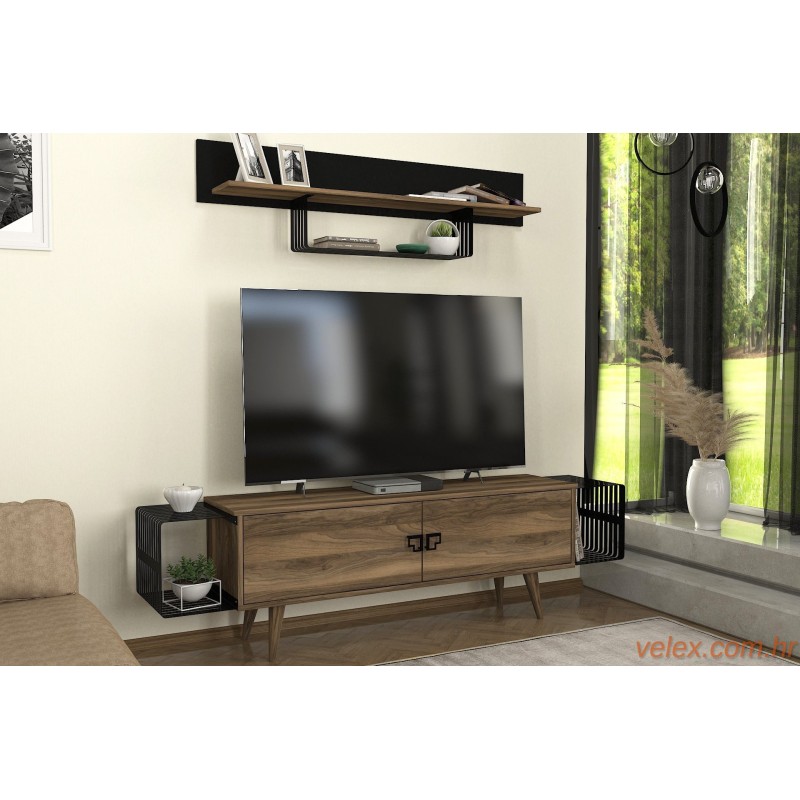 TV jedinica, Orah Crno, Oltre - Walnut, Black