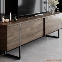 Set namještaja za dnevnu sobu, Luxe Set - Walnut, Black