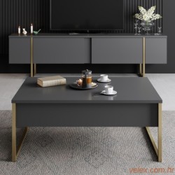 Komoda za TV, Luxe - Anthracite, Gold