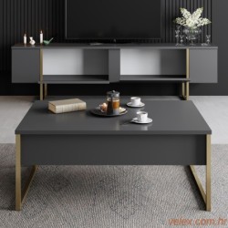 Komoda za TV, Luxe - Anthracite, Gold