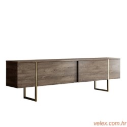 Komoda za TV, Luxe - Walnut, Gold