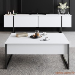 Komoda za TV, Luxe - White, Black