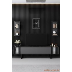 Komoda za TV, Chrome Line - Anthracite, Black