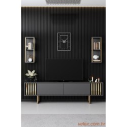 Komoda za TV, Gold Line - Anthracite, Black