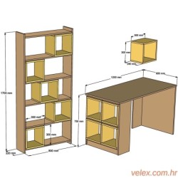 Studijski stol i policu za...