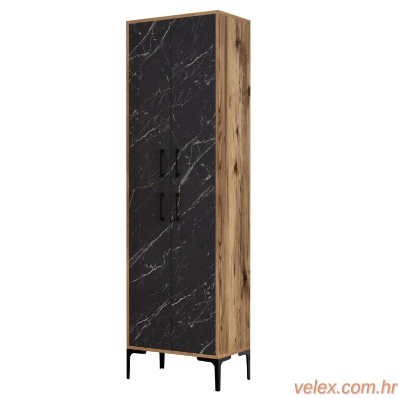 Ormar za cipele, Berlin A - Walnut, Black Marble