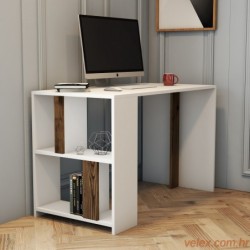 Studijski stol, Lima - White, Walnut