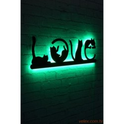 Ukrasna LED rasvjeta, Cat Love - Green