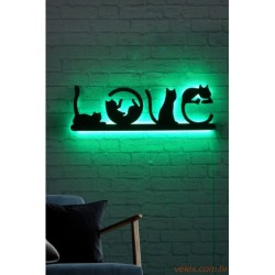 Ukrasna LED rasvjeta, Cat Love - Green