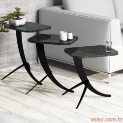 Stol (3 komada), Pion - Black Marble