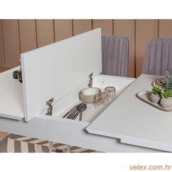 Set stola i stolica (5 komada), Vina 0701 - 4 - White, Grey