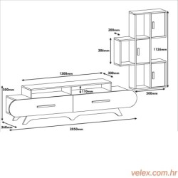 TV jedinica, Flora S - Walnut, Cream